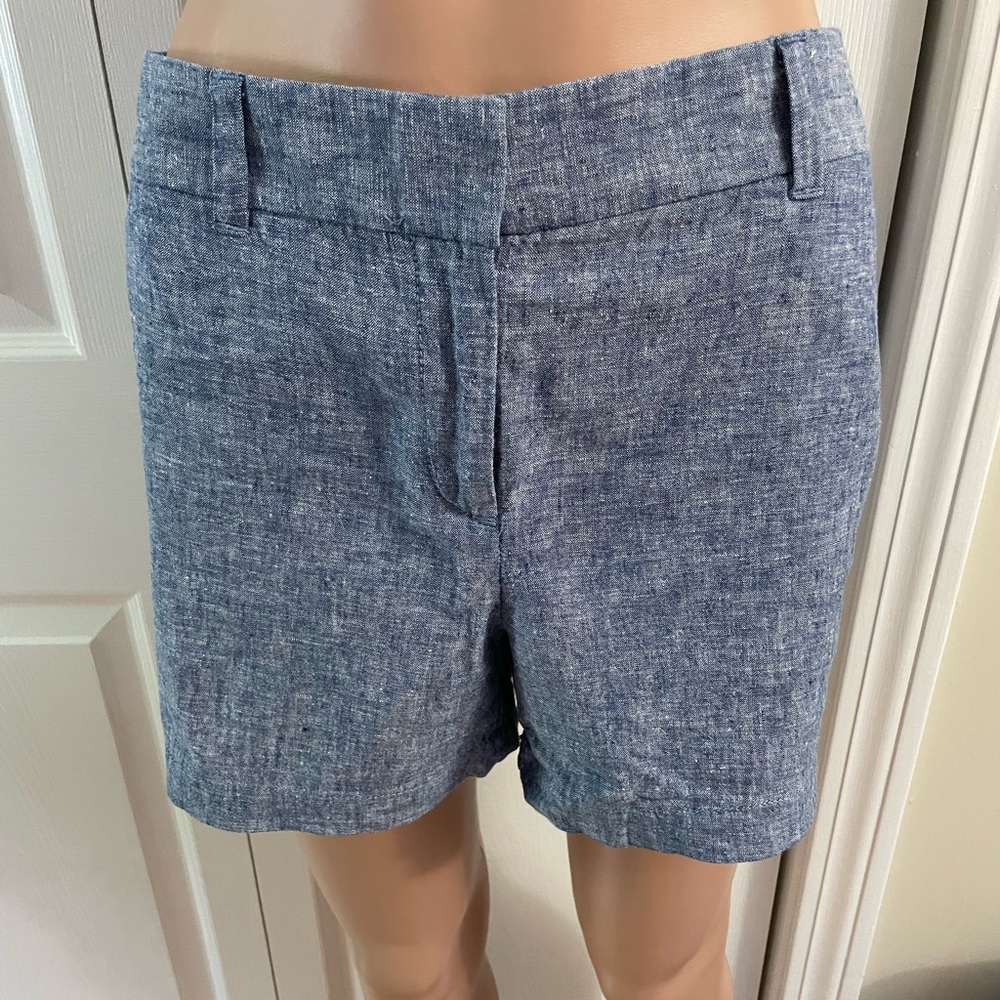 Loft linen/cotton blend 4” shorts
